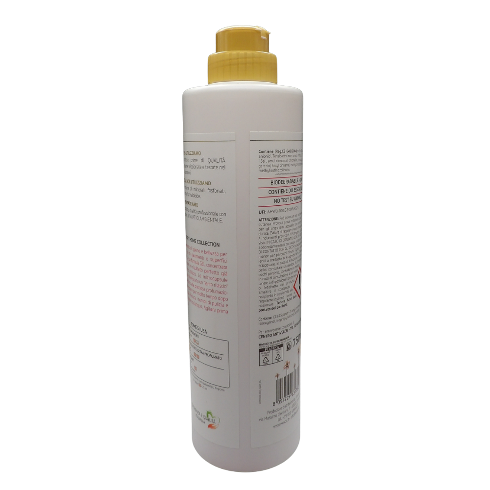 Wexór ELISIR PAVIMENTI Armonia Rosa, Detergente In Gel Igienizzante Con Microcapsule, Profumo ROSA INGLESE, GERANIO e FIORI DI CILIEGIO 750ml