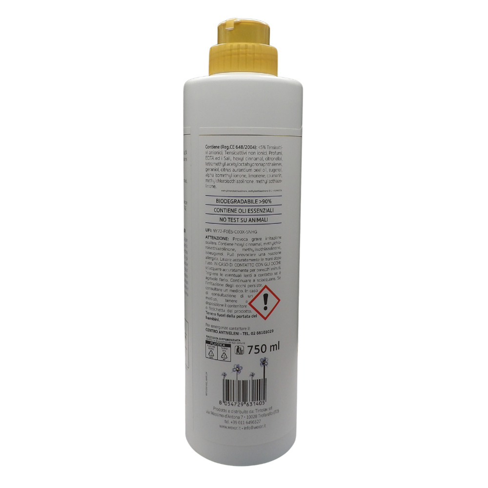 Wexór ELISIR PAVIMENTI Fiori D'Acqua, Detergente In Gel Igienizzante Con Microcapsule, Profumo PATCHOULI, MENTA FRESCA e FIORI D'ACQUA 750ml