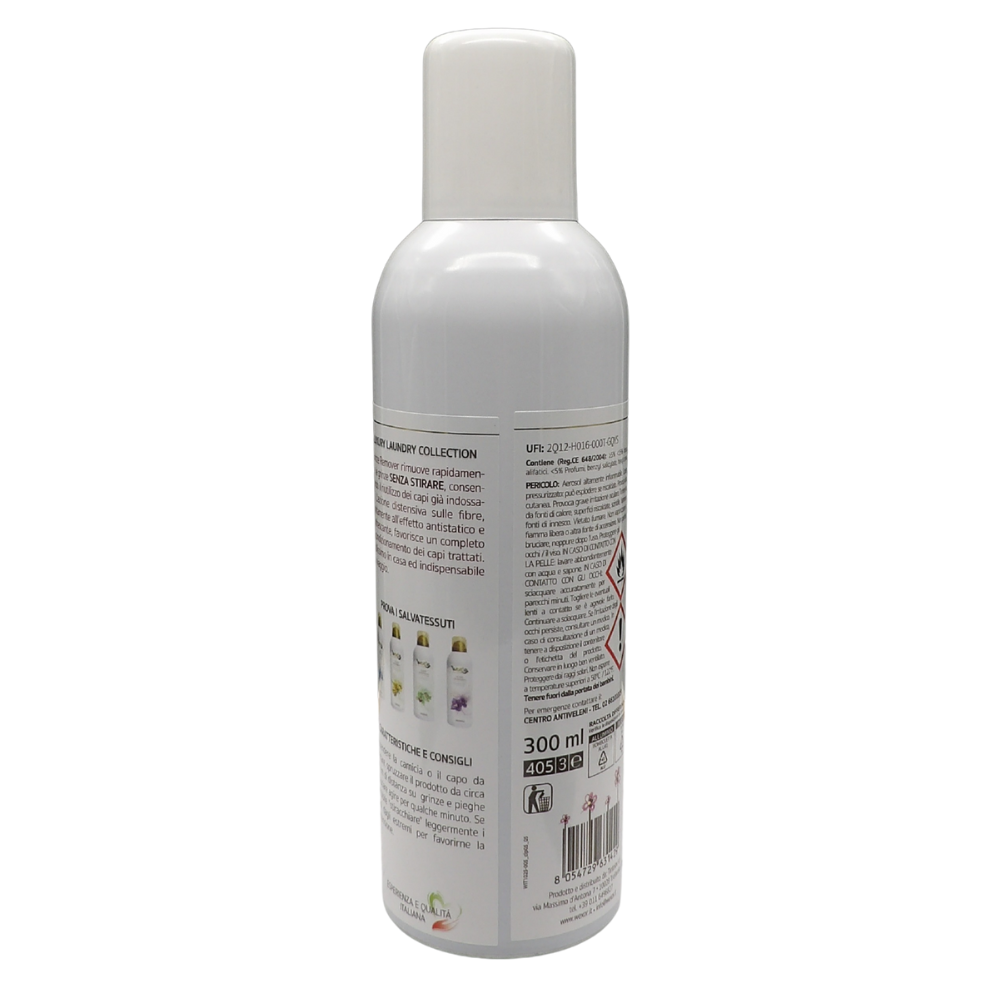Wexór TOGLIGRINZE Azione Rapida. Ricondiziona e Rinfresca Senza Stirare. L’Azione Distensiva Sulle Fibre, Unitamente All’Effetto Antistatico e Rinfrescante, Favorisce Un Completo Ricondizionamento Dei Capi Trattati 300ml