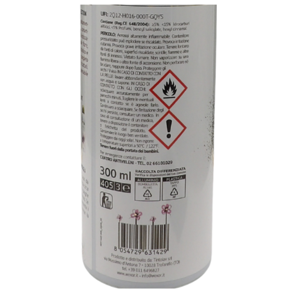 Wexór TOGLIGRINZE Azione Rapida. Ricondiziona e Rinfresca Senza Stirare. L’Azione Distensiva Sulle Fibre, Unitamente All’Effetto Antistatico e Rinfrescante, Favorisce Un Completo Ricondizionamento Dei Capi Trattati 300ml