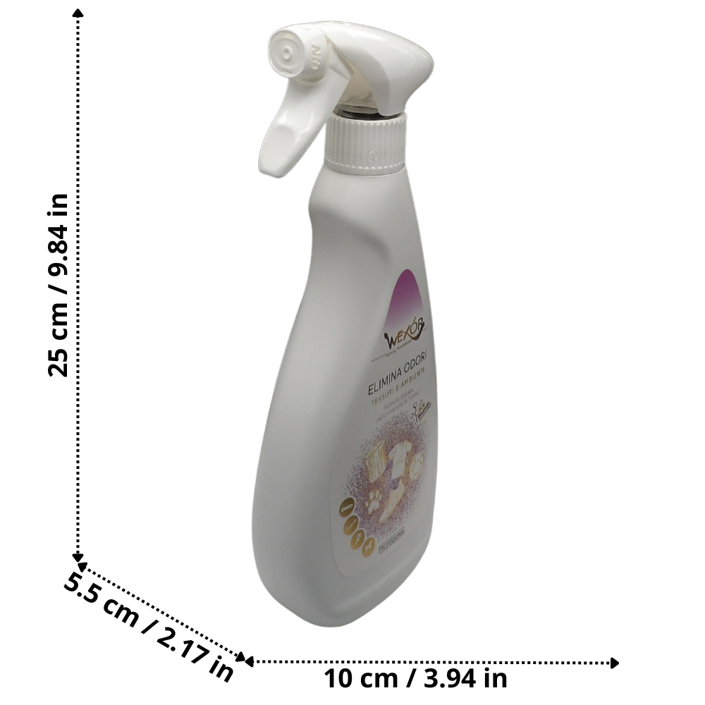 Wexór Spray ELIMINA ODORI Per Tessuti e Ambienti. Arricchito Con L’Innovativa Tecnologia ODOR REMOVER, Rilasciando Una Fresca Ed Emozionante Profumazione Di Pulito 500ml