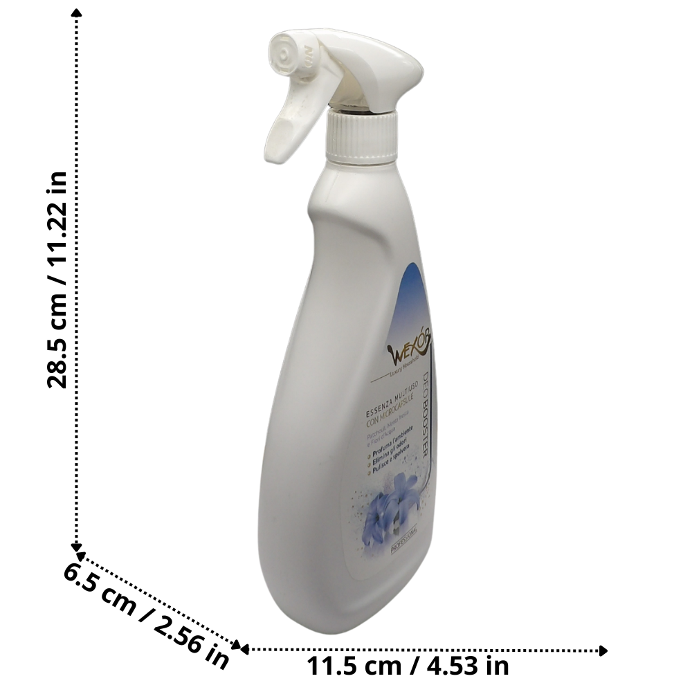 Wexór DEOBOOSTER Armonia Blu, Essenza Multiuso Spray con Microcapsule Lunghissima Durata. Profumo Di PATCHOULI, MENTA FRESCA e FIORI D'ACQUA 750ml