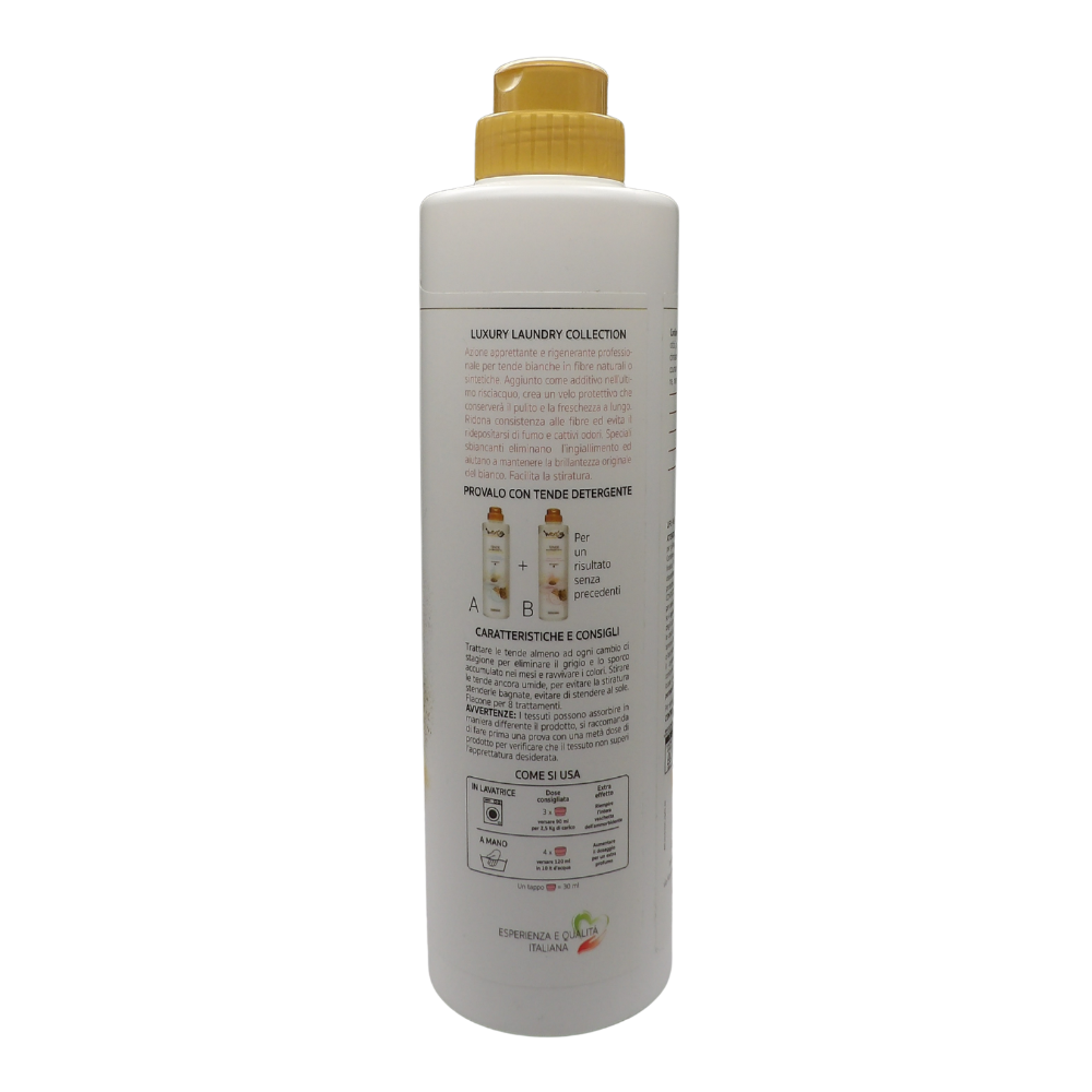 Wexór TENDE Rigenerante Apprettante Trattamento B, Dona Consistenza Antingiallimento e Antiodore. Prodotto Specifico Per Tende Bianche. La Speciale Formula Le Pulisce In Profondità e Ne Ripristina L’Originale Brillantezza 750ml