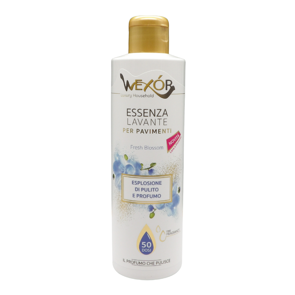 Wexór Essenza Lavante Per Pavimenti, FRESH BLOSSOM. Prodotto Super Concentrato Che Unisce Un’Azione Detergente Senza Eguali a Una Fragranza Unica e Intensa 235ml