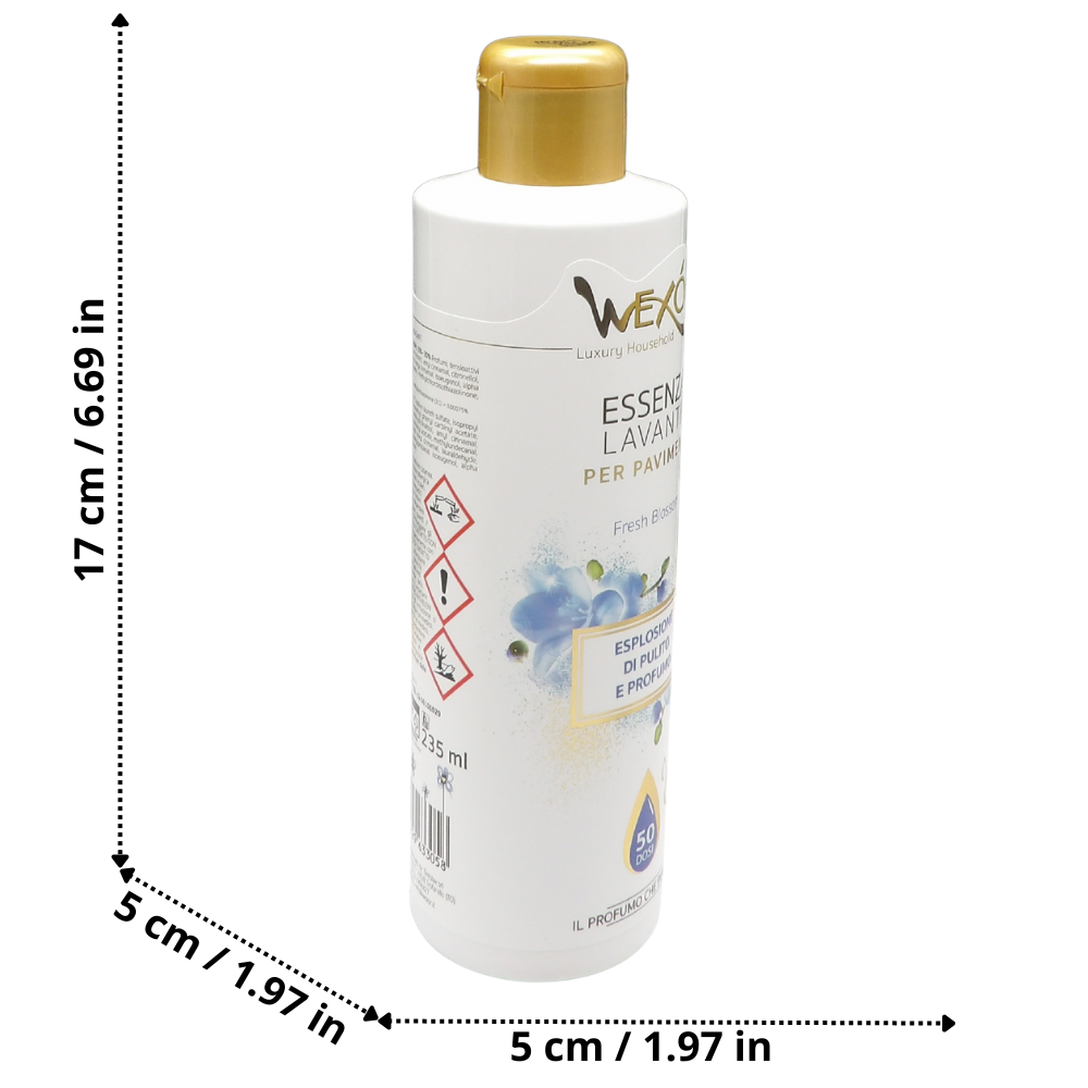 Wexór Essenza Lavante Per Pavimenti, FRESH BLOSSOM. Prodotto Super Concentrato Che Unisce Un’Azione Detergente Senza Eguali a Una Fragranza Unica e Intensa 235ml