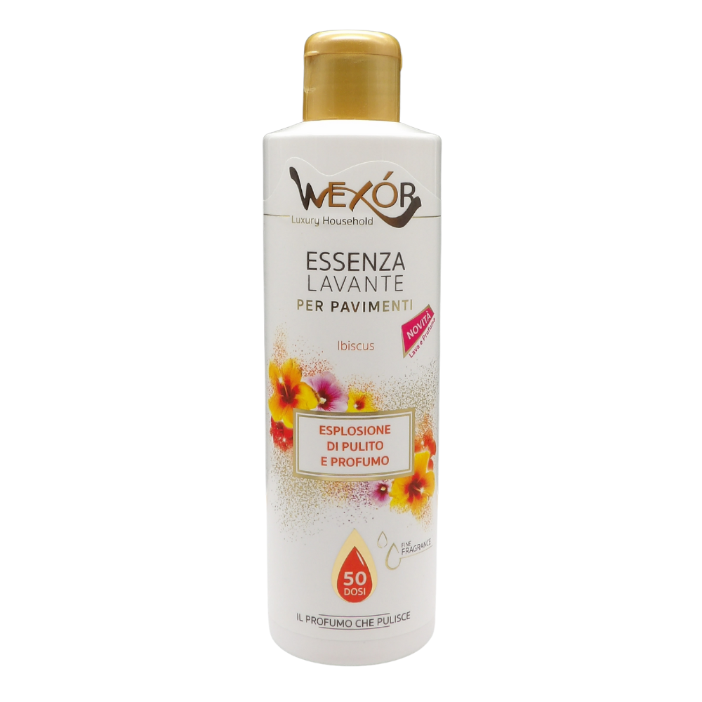 Wexór Essenza Lavante Per Pavimenti, IBISCUS. Prodotto Super Concentrato Che Unisce Un’Azione Detergente Senza Eguali a Una Fragranza Unica e Intensa 235ml