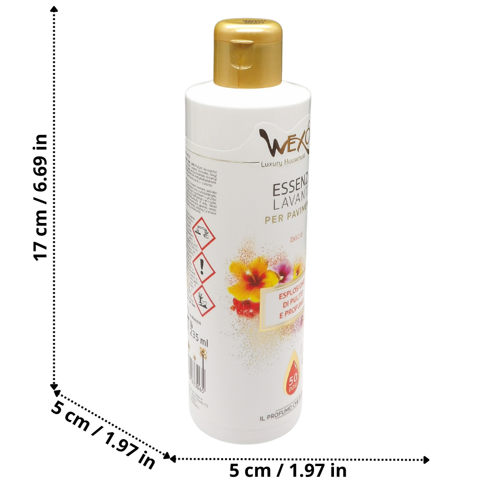 Wexór Essenza Lavante Per Pavimenti, IBISCUS. Prodotto Super Concentrato Che Unisce Un’Azione Detergente Senza Eguali a Una Fragranza Unica e Intensa 235ml