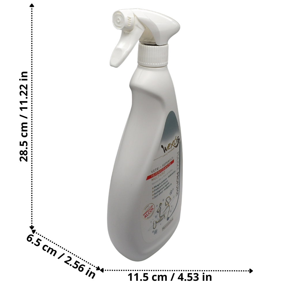 Wexór Pulisce Profuma VETRI & SUPERFICI IGIENIZZANTE MULTIUSO, Narciso Blu e Fiori Di Ninfea. Ottimo Per Rimuovere La Polvere e Prevenirne Il Rideposito 750ml