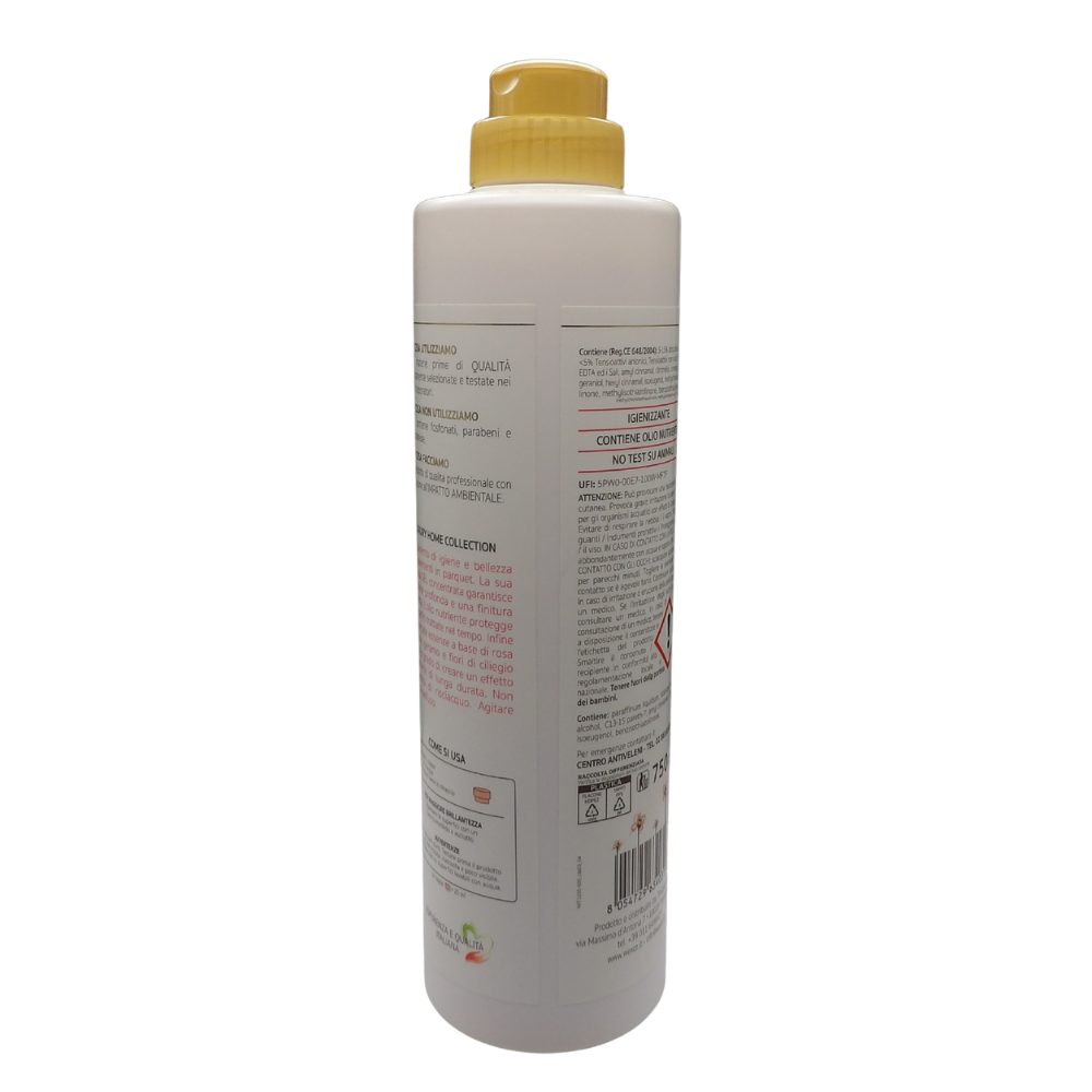 Wexór Elisir PARQUET Detergente Con Olio Nutriente. GEL PROFUMANTE – Alta Protezione, ROSA INGLESE, GERANIO e FIORI DI CILIEGIO 750ml