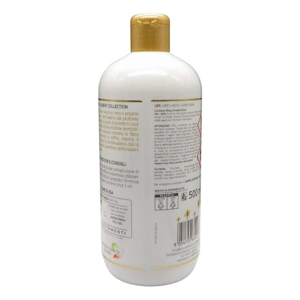 WEXOR W. Elisir Bucato- Profumo Bucato con Ammorbidente, Formula Mangiaodori, Bucato Soffice, Voluminoso e Profumatissimo, 500ml (Elisir Mediterraneo,