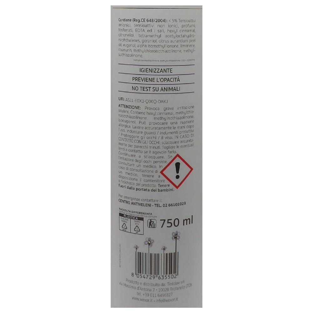 Wexór Elisir GRES Detergente In Gel Con Microcapsule Igienizzante, Alta Protezione. Profumo PATCHOULI, MENTA FRESCA e FIORI D'ACQUA 750ml