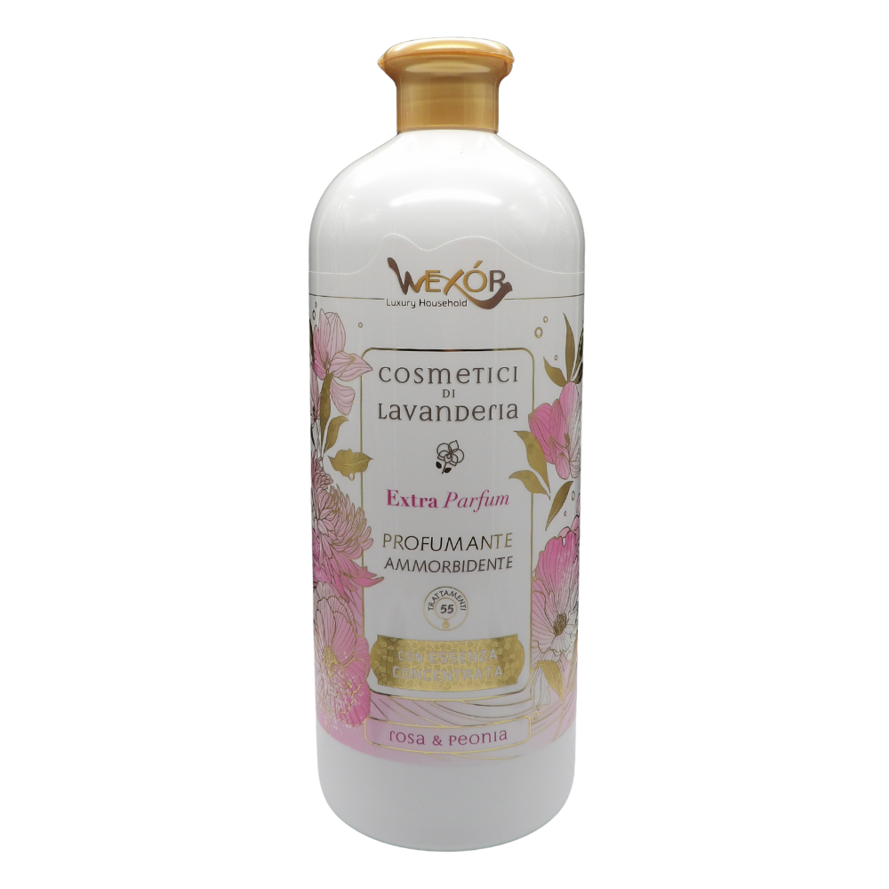 Wexór AMMORBIDENTE PROFUMANTE ROSE & PEONIA Extra Parfum. Per Un Bucato Vaporoso e Super Profumato. Morbidezza Che Coccola, Fragranze Indimenticabili! 1000ml