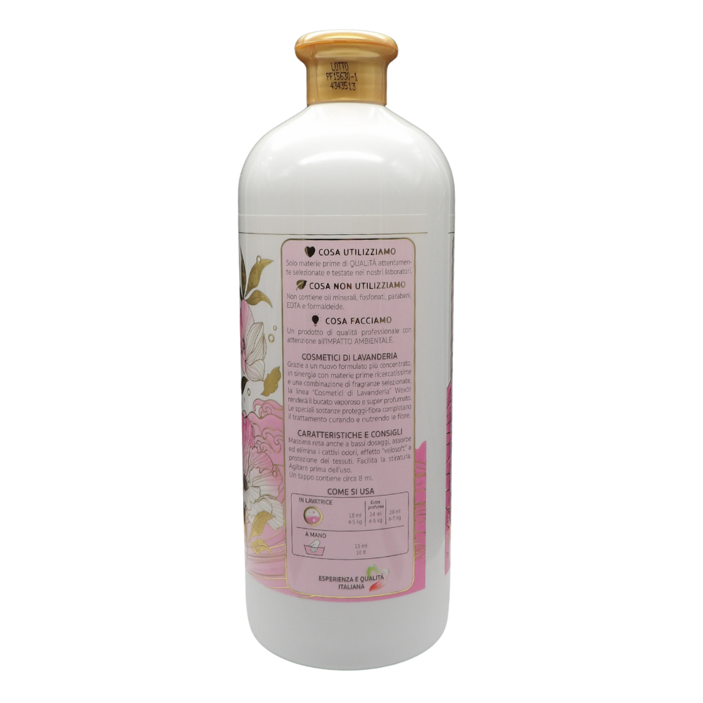 Wexór AMMORBIDENTE PROFUMANTE ROSE & PEONIA Extra Parfum. Per Un Bucato Vaporoso e Super Profumato. Morbidezza Che Coccola, Fragranze Indimenticabili! 1000ml