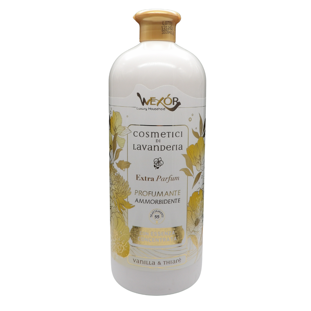 Wexór AMMORBIDENTE PROFUMANTE VANILLA & THIARÈ Extra Parfum. Per Un Bucato Vaporoso e Super Profumato. Morbidezza Che Coccola, Fragranze Indimenticabili! 1000ml