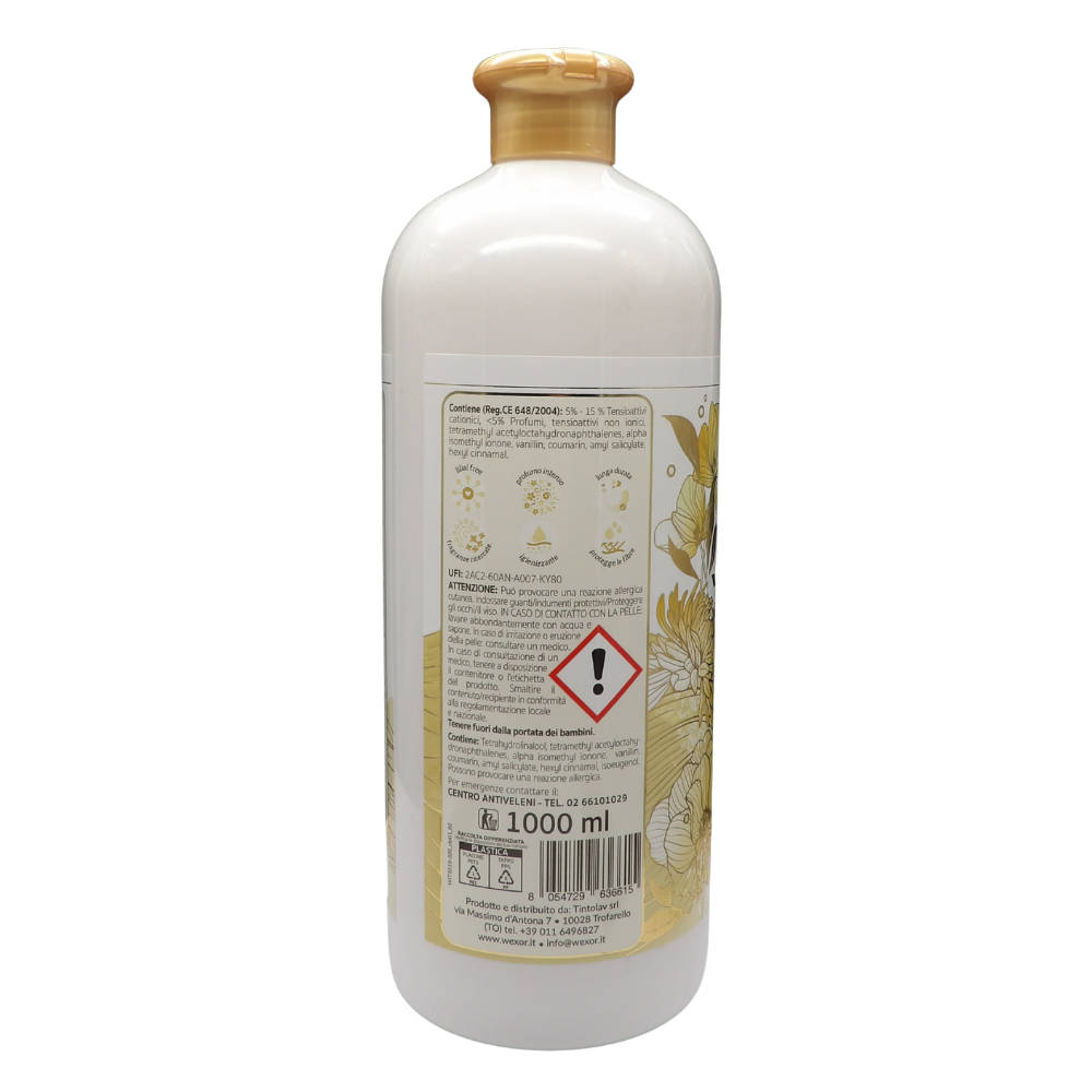 Wexór AMMORBIDENTE PROFUMANTE VANILLA & THIARÈ Extra Parfum. Per Un Bucato Vaporoso e Super Profumato. Morbidezza Che Coccola, Fragranze Indimenticabili! 1000ml