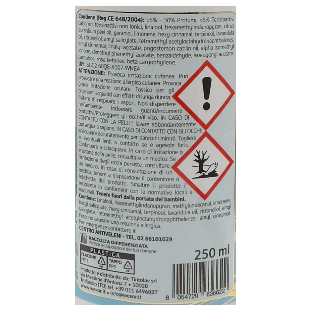 Wexór Essenza PROFUMA BUCATO FRESH TOUCH Extra Parfum. Un Concentrato Di Morbidezza e Profumo Inebriante In Poche Gocce Di Prodotto 250ml