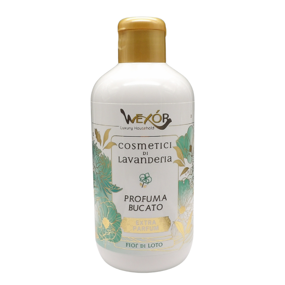 Wexór Essenza PROFUMA BUCATO FIOR DI LOTO Extra Parfum. Un Concentrato Di Morbidezza e Profumo Inebriante In Poche Gocce Di Prodotto 250ml