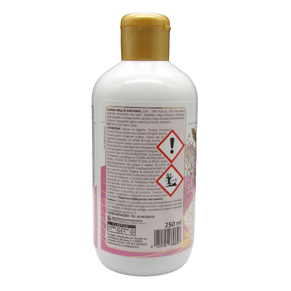 Wexór Essenza PROFUMA BUCATO ROSA & PEONIA Extra Parfum. Un Concentrato Di Morbidezza e Profumo Inebriante In Poche Gocce Di Prodotto 250ml