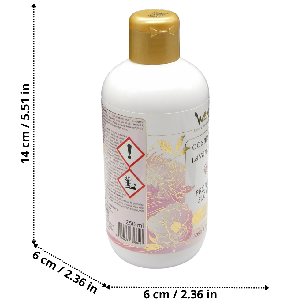 Wexór Essenza PROFUMA BUCATO ROSA & PEONIA Extra Parfum. Un Concentrato Di Morbidezza e Profumo Inebriante In Poche Gocce Di Prodotto 250ml