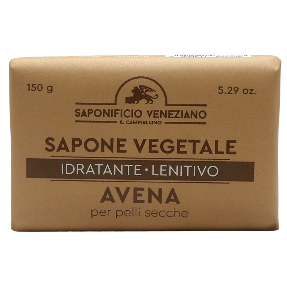 SAPONIFICIO VENEZIANO Sapone Solido Per Viso, Mani e Corpo, Arricchito Con Oli Essenziali. Senza Grassi Animali, Parabeni e Coloranti. Disponibile In Diverse Fragranze 150g (AVENA, Unità)