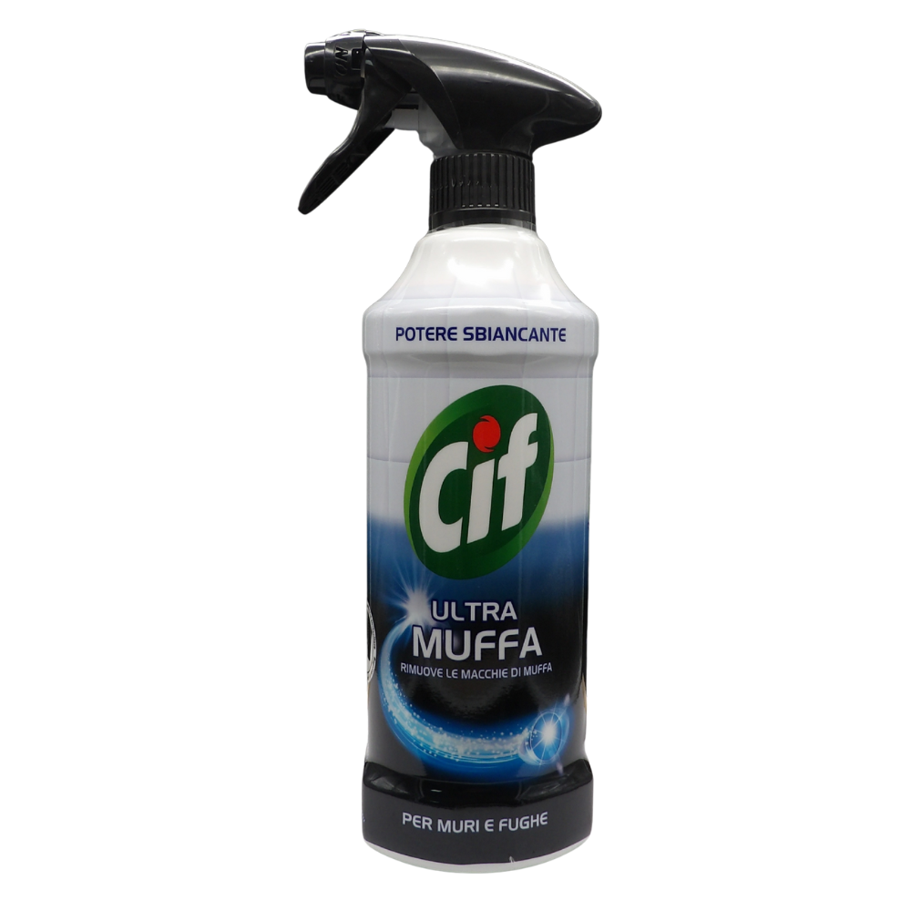 CIF Ultra Muffa, Spray Antimuffa, Formato 500 ml, Spray Detergente Ideale per Muri, Piastrelle, Tende da Bagno, Rimuove le Macchie di Muffa e Sbianca le Fughe tra le Piastrelle