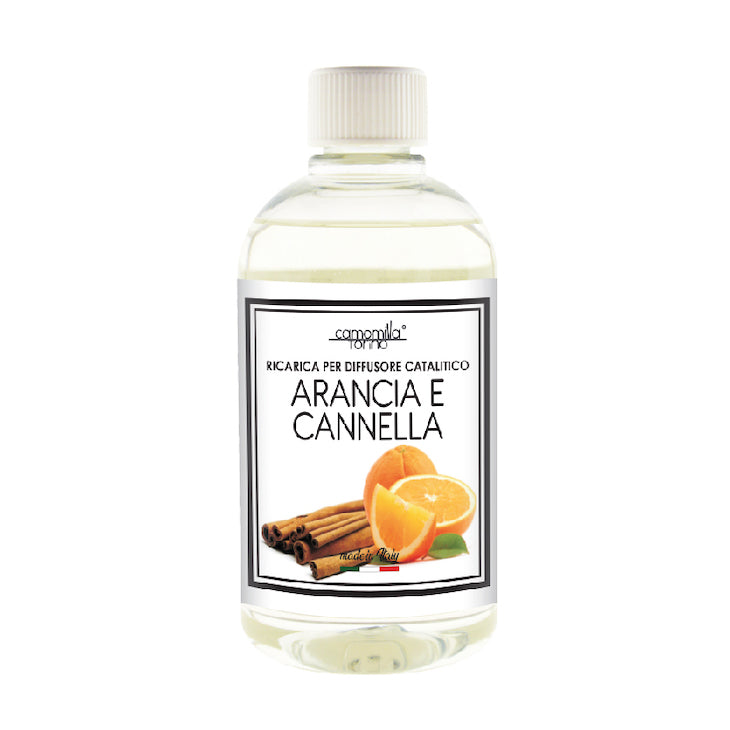 Camomilla Torino Ricarica Profumo 500 ml per Lampada Catalitica 25 Fragranze Naturali e Intense ad Alto Concentrato di Essenza- Made in Italy