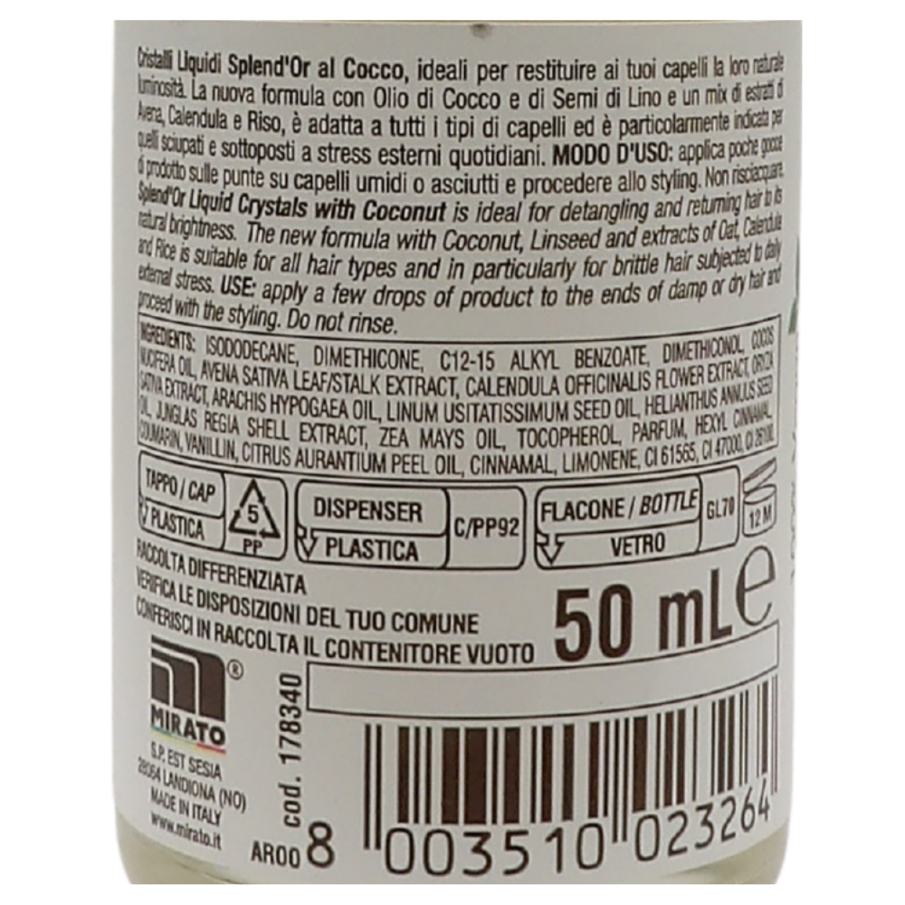 Splend'Or Cristalli Liquidi con Semi di Lino e Olio di Cocco, 50 ml