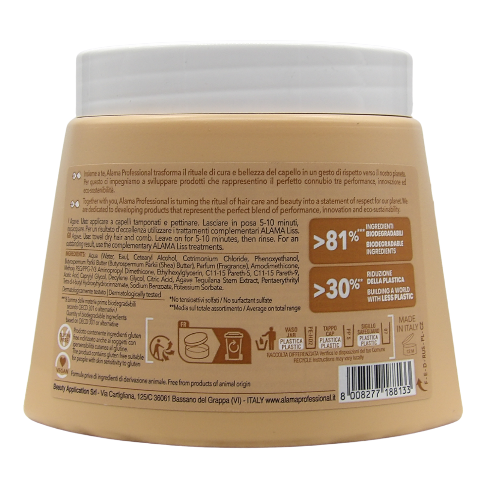 ALAMA Maschera Per Capelli Lisciante Alama Liss per capelli lisci e setosi 500ml (Mask)