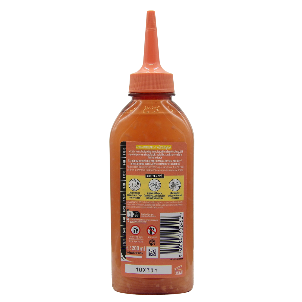 Garnier Fructis Balsamo Lamellare Hair Food Ananas, Per Donare Luminosità a Capelli Lunghi e Spenti, Formula con 97% di Ingredienti di Origine Naturale, 200 ml