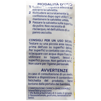 Salviettine Igienizzanti, Azione Sgrassante, con Alcool, al Profumo di Limone, Rimuove Germi e Batteri (Confezione da 40 Salviette)
