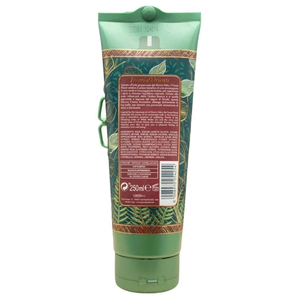 TESORI D'ORIENTE Doccia Crema, Fragranza Forest Ritual Ninfea Bianca e Legno di Hinoki, Formato da 250ml