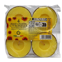 CORFU' Maxi Lumini Alla Citronella Naturale Di Java (Confezione Da 4 Tealights)