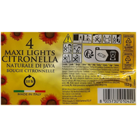 CORFU' Maxi Lumini Alla Citronella Naturale Di Java (Confezione Da 4 Tealights)
