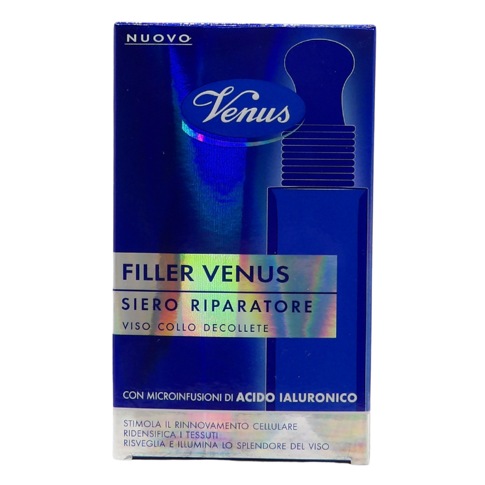 VENUS Filler Siero Riparatore, Viso, Collo e Decollete, Con Microinfusioni Di Acido Ialuronico 30ml
