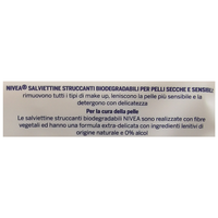 NIVEA Salviettine Struccanti, Per Occhi, Labbra e Viso. Per Pelli Secche e Sensibili. Biodegradabili (Confezione Da 25 Salviettine)