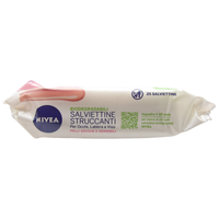 NIVEA Salviettine Struccanti, Per Occhi, Labbra e Viso. Per Pelli Secche e Sensibili. Biodegradabili (Confezione Da 25 Salviettine)