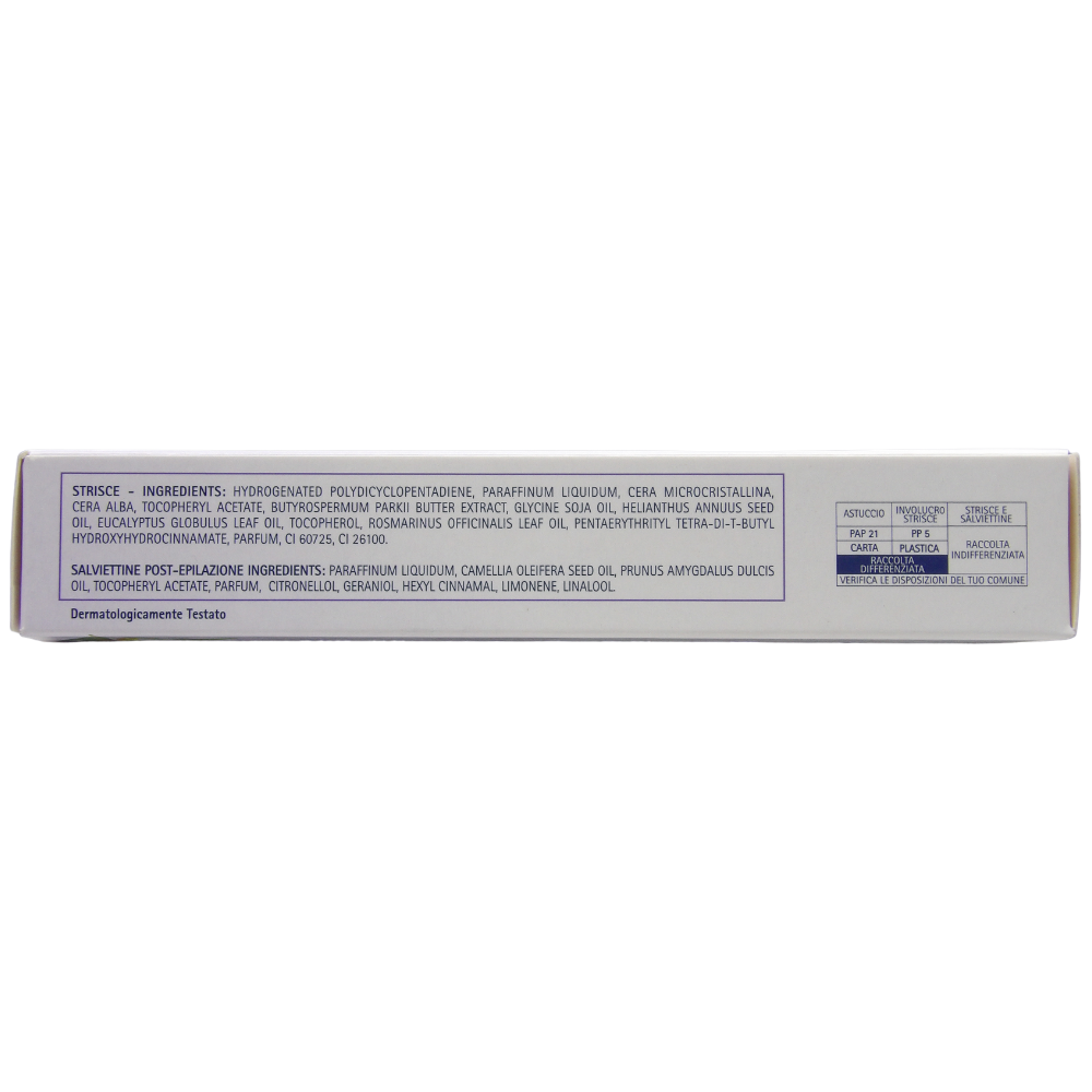 STREP Strisce Depilatorie, VISO E PARTI DELICATE. Pelle Liscia Fino a 4 Settimana. Precise Ed Efficaci. Cera Naturale e Oli Essenziali (Confezione Da 10 Strisce + 4 Salviettine)