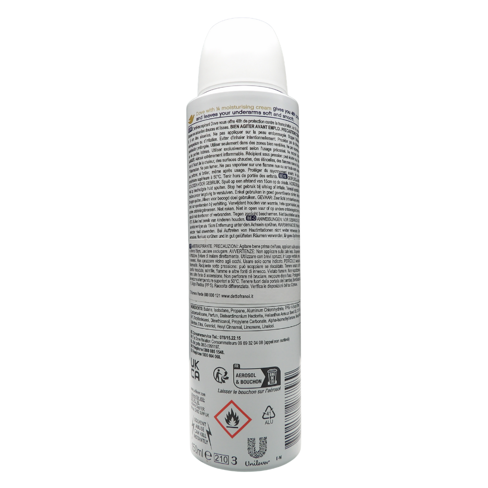 Dove Deodorante Spray Anti-Traspirante 48h Fresh Care da 150 ml,è un prodotto progettato per offrire una protezione affidabile contro sudore e odori, prendendosi cura della pelle delle ascelle