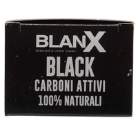 BLANX Dentifricio Black ai Carboni Attivi 100% Naturali, Rimuove Fino Al 100% Delle Macchie. Sbiancante ai Licheni Artici. Antimacchia, Non Abrasivo, Pasta Nera 75ml