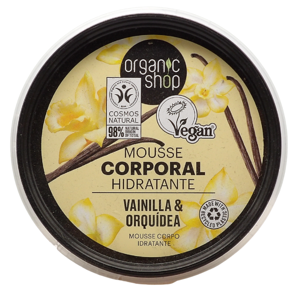 ORGANIC SHOP Mousse Corpo Idratante a Base Di Vaniglia Biologica e Estratto Di Orchidea 250ml