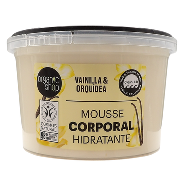 ORGANIC SHOP Mousse Corpo Idratante a Base Di Vaniglia Biologica e Estratto Di Orchidea 250ml