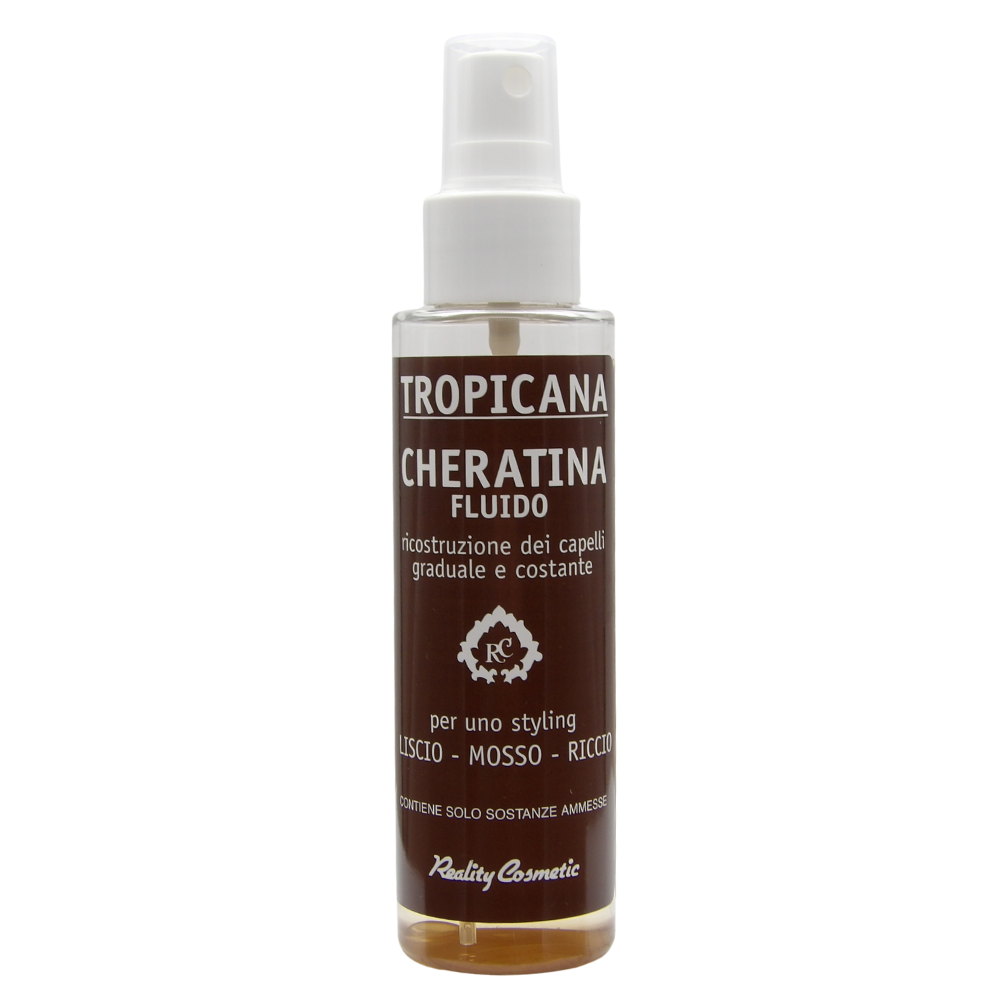 Tropicana Spray CHERATINA FLUIDO, Ricostruzione Dei Capelli Graduale e Costante. Per Uno Styling Liscio - Mosso - Riccio 100ml
