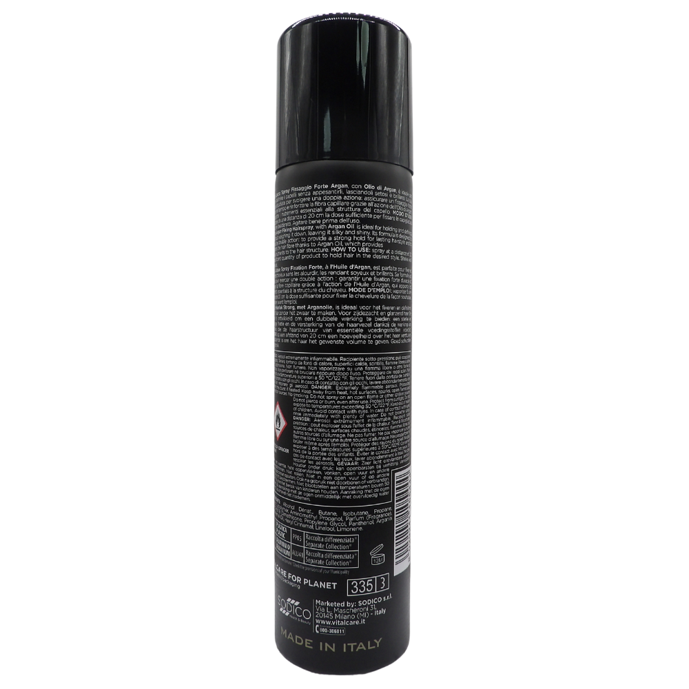 VITALCARE IMPERIAL ARGAN, Lacca Spray Fissaggio Forte, Con Olio Di Argan. Capelli Setosi, Brillantezza Immediata 250ml