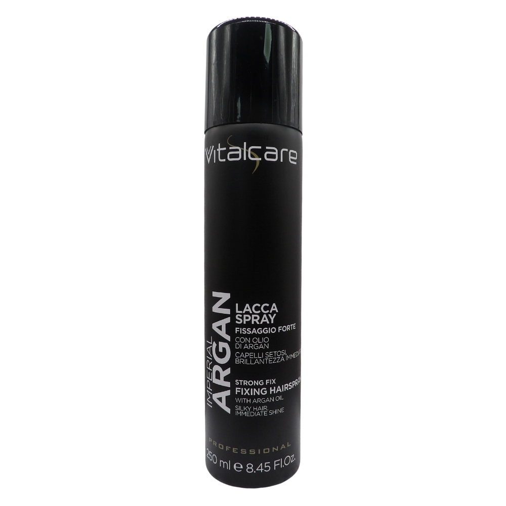 VITALCARE IMPERIAL ARGAN, Lacca Spray Fissaggio Forte, Con Olio Di Argan. Capelli Setosi, Brillantezza Immediata 250ml