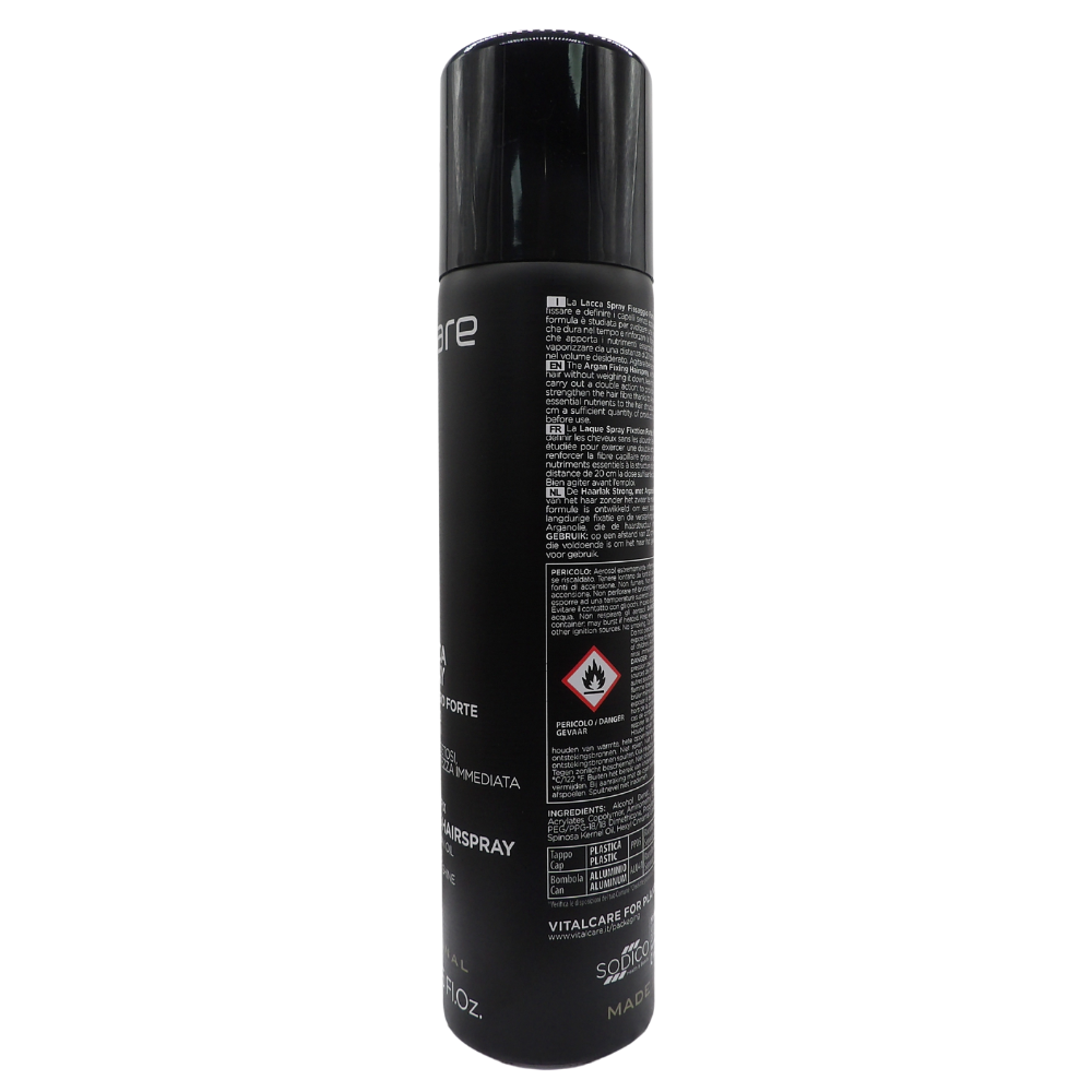 VITALCARE IMPERIAL ARGAN, Lacca Spray Fissaggio Forte, Con Olio Di Argan. Capelli Setosi, Brillantezza Immediata 250ml