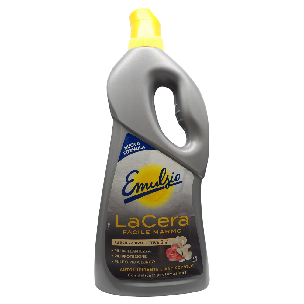 Emulsio La Cera Facile Marmo Autolucidante per Pavimenti Formula Professionale Barriera 3in1 Protezione Brillantezza e Pulizia 725ml