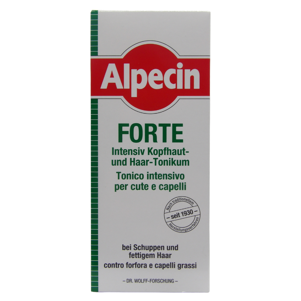 Alpecin Medicinal FORTE Tonico - 1 x 200 ml - Efficace contro forfora e caduta dei capelli, allevia il prurito del cuoio capelluto, lenisce le irritazioni, ideale per capelli grassi