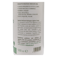 BIOS & DERMA Sapone Delicato Biologico, Igiene Corpo, Eco Bio Protettivo. Con Aloe Vera, Avena e Camomilla 500ml