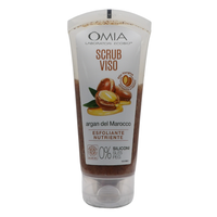 Omia, Scrub Viso Eco Bio Con Olio di Argan del Marocco, Trattamento Esfoliante e Nutriente, Per Pelli Normali e Miste, Senza Siliconi, Dermatologicamente Testato - Flacone da 75 ml