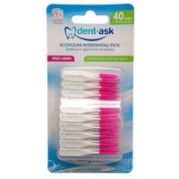 DENTASK Scovolini Interdentali Pick, Testina In Gomma Morbida. Delicatezza Sulle Gengive, Spazi Larghi (Confezione Da 40 Pezzi)